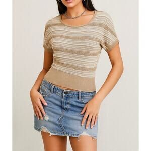 Etcetera Short Sleeve Gold Sweater